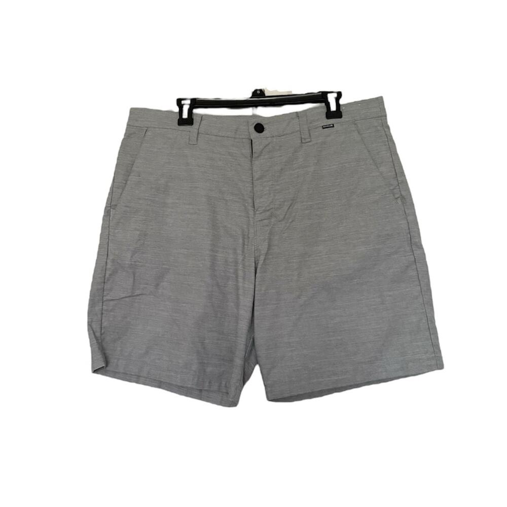 Hurley Men's H2O-Dri Gray Flat Front Athletic Casual Shorts Size 34